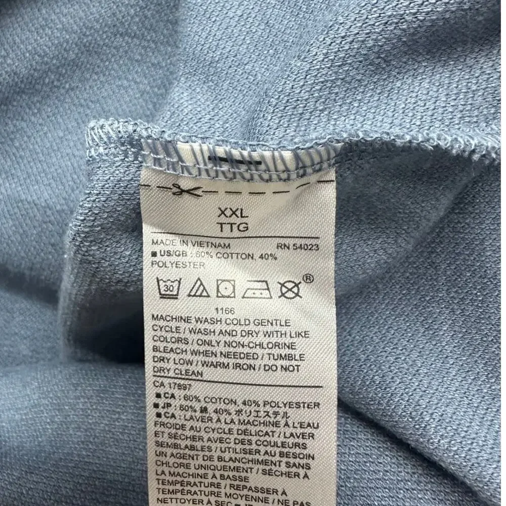Banana Republic Men's 2XL 1/4 Zip Mock Neck Pullover Sweater Dusty Blue NWT